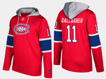 Adidas Montreal Canadiens 11 Brendan Gallagher Name And Number Red Hoodie