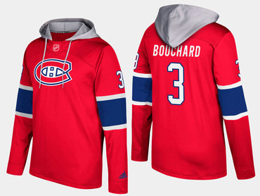 Adidas Montreal Canadiens 3 Emile Bouchard Retired Red Name And Number Hoodie