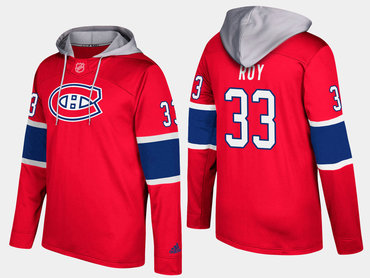 Adidas Montreal Canadiens 33 Patrick Roy Retired Red Name And Number Hoodie