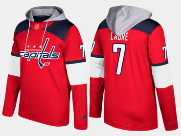 Adidas Washington Capitals 7 Yvon Labre Retired Red Name And Number Hoodie