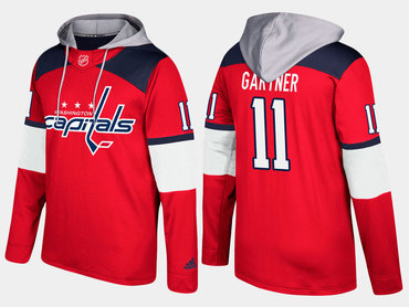 Adidas Washington Capitals 11 Mike Gartner Retired Red Name And Number Hoodie