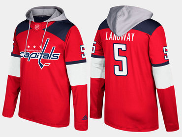 Adidas Washington Capitals 5 Rod Langway Retired Red Name And Number Hoodie