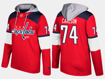 Adidas Washington Capitals 74 John Carlson Name And Number Red Hoodie