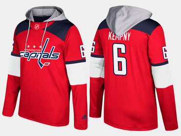 Adidas Washington Capitals 6 Michal Kempny Name And Number Red Hoodie