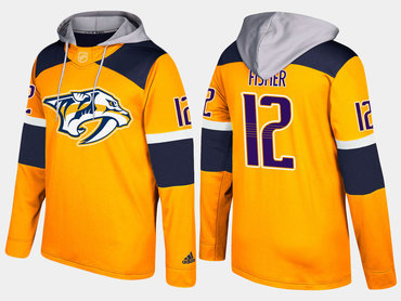 Adidas Nashville Predators 12 Mike Fisher Retired Yellow Name And Number Hoodie