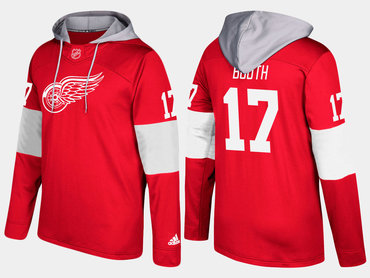 Adidas Detroit Red Wings 17 David Booth Name And Number Red Hoodie