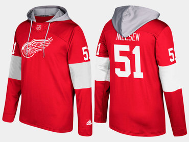 Adidas Detroit Red Wings 51 Frans Nielsen Name And Number Red Hoodie