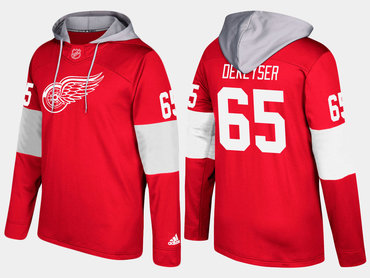 Adidas Detroit Red Wings 65 Danny Dekeyser Name And Number Red Hoodie