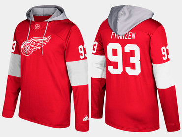 Adidas Detroit Red Wings 93 Johan Franzen Name And Number Red Hoodie