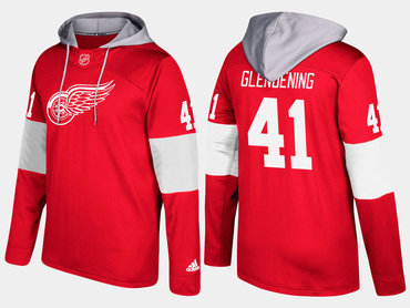 Adidas Detroit Red Wings 41 Luke Glendening Name And Number Red Hoodie