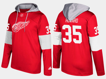 Adidas Detroit Red Wings 35 Jimmy Howard Name And Number Red Hoodie