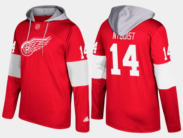 Adidas Detroit Red Wings 14 Gustav Nyquist Name And Number Red Hoodie