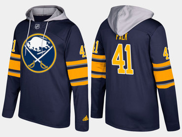 Adidas Buffalo Sabres 41 Justin Falk Name And Number Blue Hoodie
