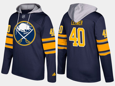Adidas Buffalo Sabres 40 Robin Lehner Name And Number Blue Hoodie