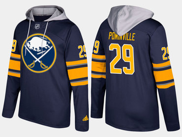 Adidas Buffalo Sabres 29 Jason Pominville Name And Number Blue Hoodie