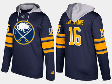 Adidas Buffalo Sabres 16 Pat Lafontaine Retired Blue Name And Number Hoodie