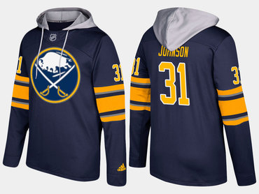 Adidas Buffalo Sabres 31 Chad Johnson Name And Number Blue Hoodie