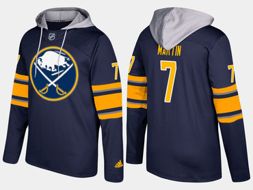 Adidas Buffalo Sabres 7 Rick Martin Retired Blue Name And Number Hoodie