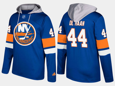 Adidas New York Islanders 44 Calvin De Haan Name And Number Blue Hoodie