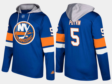 Adidas New York Islanders 5 Denis Potvin Retired Blue Name And Number Hoodie