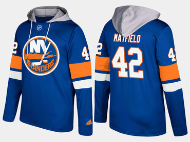 Adidas New York Islanders 42 Scott Mayfield Name And Number Blue Hoodie
