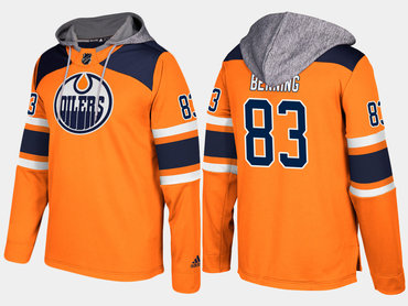 Adidas Edmonton Oilers 83 Matthew Benning Name And Number Orange Hoodie