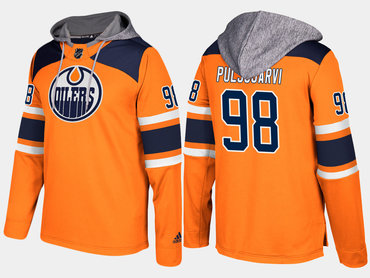 Adidas Edmonton Oilers 98 Jesse Puljujarvi Name And Number Orange Hoodie
