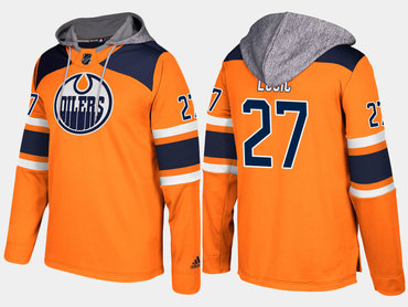 Adidas Edmonton Oilers 27 Milan Lucic Name And Number Orange Hoodie
