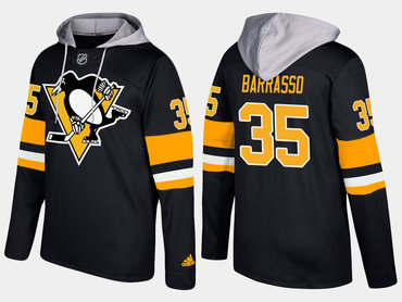 Adidas Pittsburgh Penguins 35 Tom Barrasso Retired Black Name And Number Hoodie