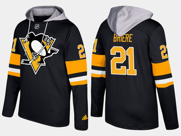 Adidas Pittsburgh Penguins 21 Michel Briere Retired Black Name And Number Hoodie