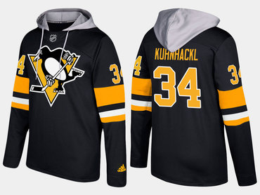 Adidas Pittsburgh Penguins 34 Tom Kuhnhackl Name And Number Black Hoodie