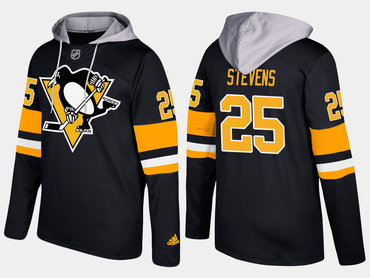 Adidas Pittsburgh Penguins 25 Kevin Stevens Retired Black Name And Number Hoodie