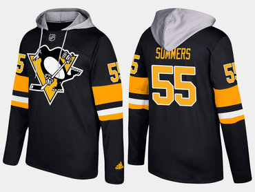 Adidas Pittsburgh Penguins 55 Chris Summers Name And Number Black Hoodie