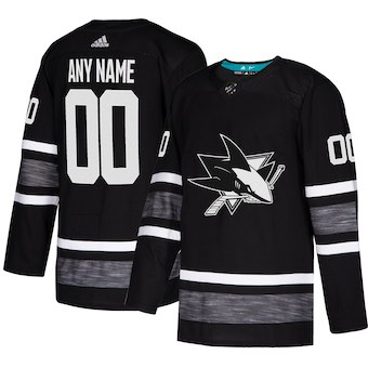 Men's San Jose Sharks adidas Black 2019 NHL All-Star Game Parley Authentic Custom Jersey