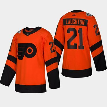 Men's #21 Scott Laughton Flyers Coors Light 2019 Stadium Series Orange Authentic Jersey