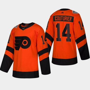 Men's #14 Sean Couturier Flyers Coors Light 2019 Stadium Series Orange Authentic Jersey