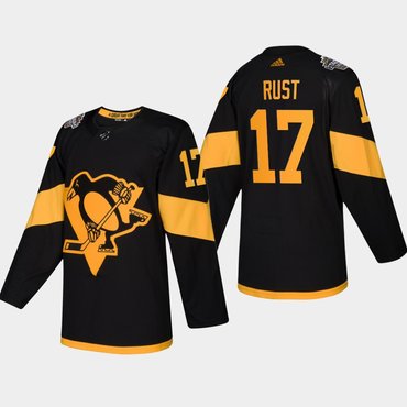 Men's #17 Bryan Rust Penguins Coors Light 2019 Stadium Series Black Authentic Jersey