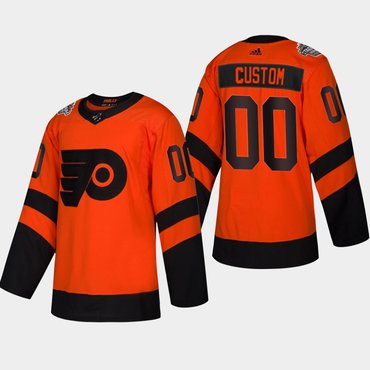 Men's Custom Philadelphia Flyers Coors Light 2019 Stadium Series Orange Authentic Jersey
