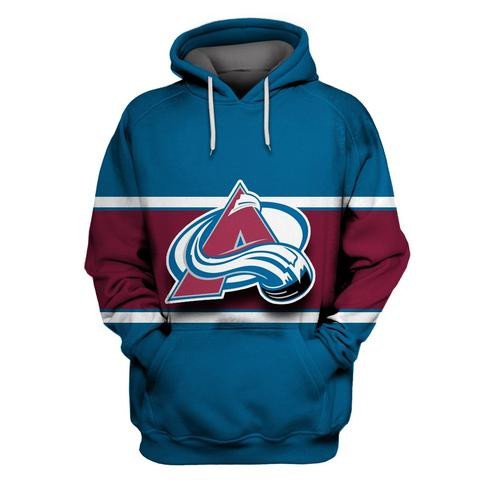 Men's Colorado Avalanche Blue All Stitched Hooded Sweatshirt