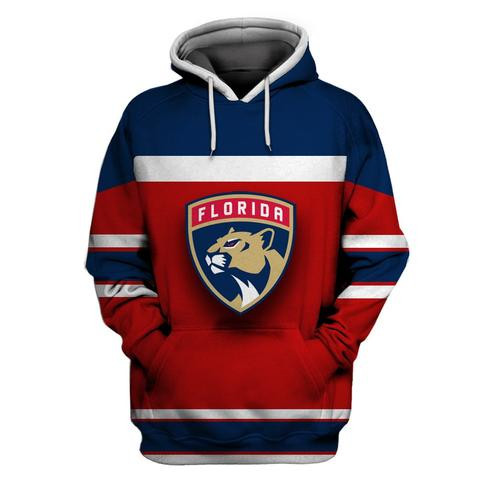 Men's Florida Panthers Red Navy All Stitched Hooded Sweatshirt