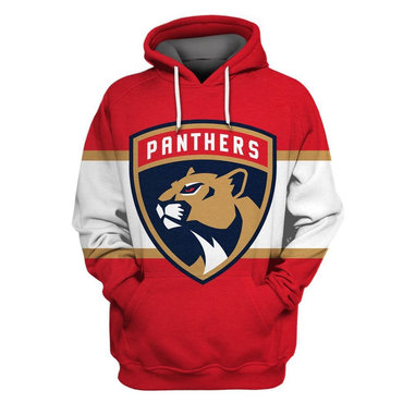 Men's Florida Panthers Red White All Stitched Hooded Sweatshirt
