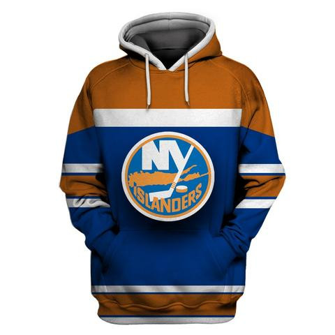 Men's New York Islanders Blue All Stitched Hooded Sweatshirt