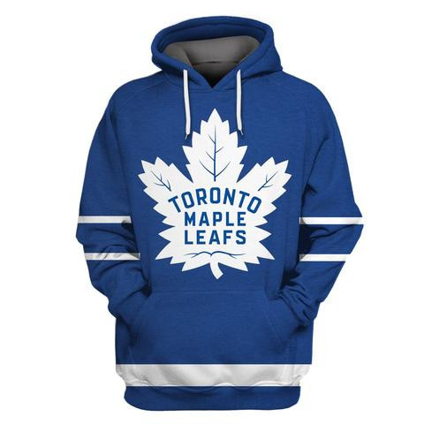 Men's Toronto Maple Leafs Blue All Stitched Hooded Sweatshirt