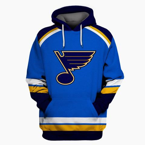 Men's St. Louis Blues Blue All Stitched Hooded Sweatshirt