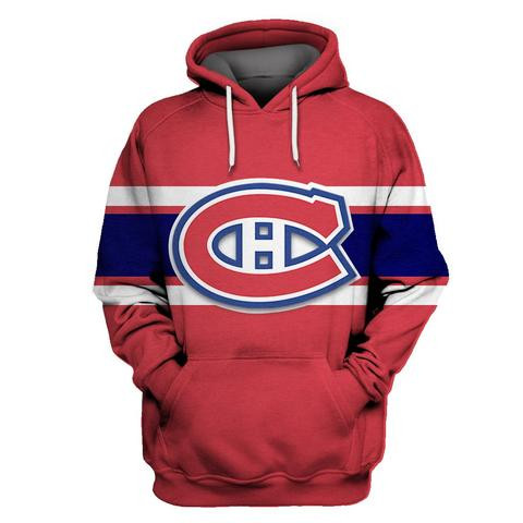 Men's Montreal Canadiens Red All Stitched Hooded Sweatshirt