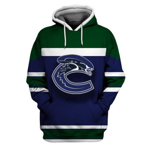 Men's Vancouver Canucks Blue All Stitched Hooded Sweatshirt