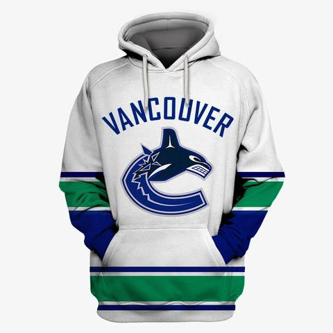 Men's Vancouver Canucks White All Stitched Hooded Sweatshirt