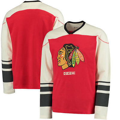 Blackhawks Red CCM Men's Customized All Stitched Hooded Sweatshirt
