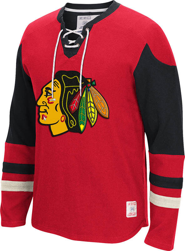 Blackhawks Red Throwback Men's Customized All Stitched Hooded Sweatshirt