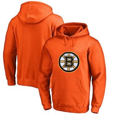 Boston Bruins Orange Men's Customized All Stitched Pullover Hoodie